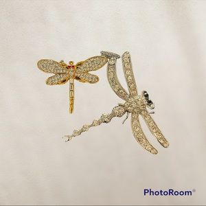 Rhinestone fire fly brooch